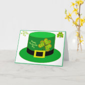 St Patrick Leprechaun Card Party Hat pdf Karte (Gelbe Blume)