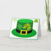 St Patrick Leprechaun Card Party Hat pdf Karte (Vorderseite)