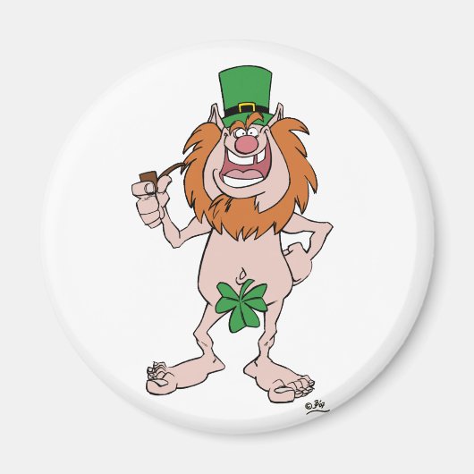 St Patrick Leprechaun (und Kleeblatt) Kühlschrankm Magnet (Vorne)