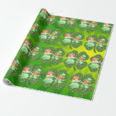 St. Patrick Leprechauns Kleeblatts Wrapping Paper Geschenkpapier (Ungerollt)