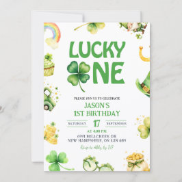 St Patrick Lucky One First Birthday Invitation Einladung