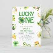 St Patrick Lucky One First Birthday Invitation Einladung (Stehend Vorderseite)