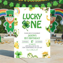 St Patrick Lucky One First Birthday Invitation Einladung