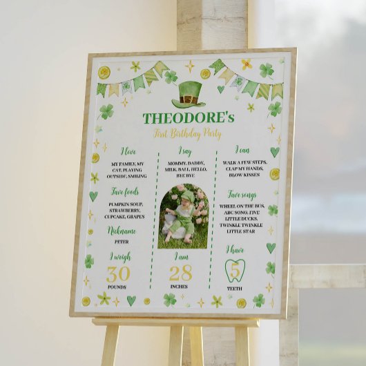 St. Patrick Lucky One Geburtstag Milestone Poster