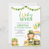St Patrick Lucky Seven Birthday Invitation Einladung (Vorderseite)