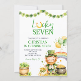 St Patrick Lucky Seven Birthday Invitation Einladung