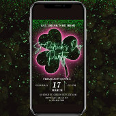 St Patrick Neon Green und Pink Flyer Einladung