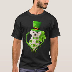 St. Patrick Niedlich Leprechaun Maltese Dog Kleebl T-Shirt