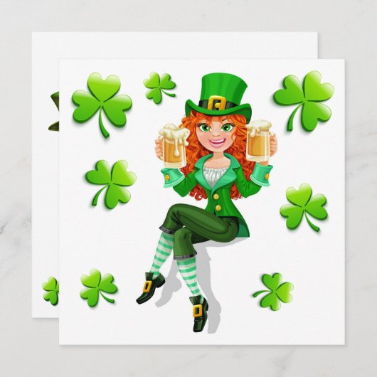 St. Patrick Party Einladung (Vorne/Hinten)