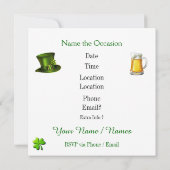 St. Patrick Party Einladung (Rückseite)