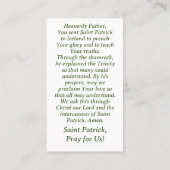 St. Patrick Prayer Card Telefonnummerkarte (Rückseite)