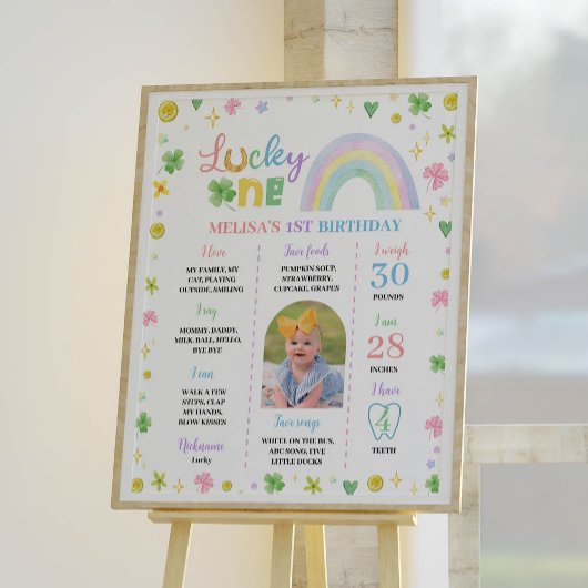 St. Patrick Rainbow Lucky One Milestone Poster