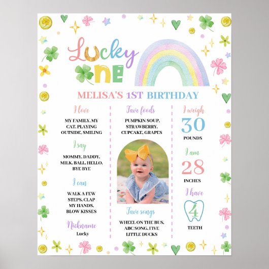 St. Patrick Rainbow Lucky One Milestone Poster (Vorne)