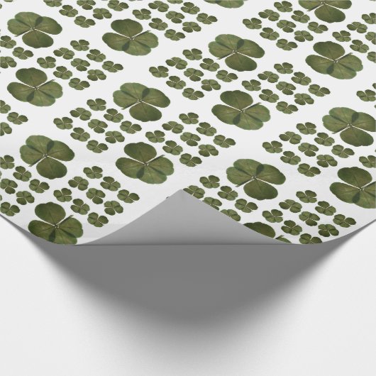 St Patrick Real 4 Leaf Clover Lucky Wrapping P Geschenkpapier (Ecke)
