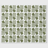 St Patrick Real 4 Leaf Clover Lucky Wrapping P Geschenkpapier (Flach)