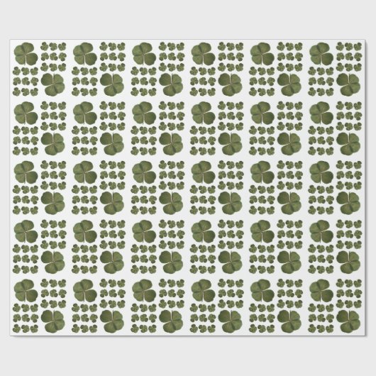 St Patrick Real 4 Leaf Clover Lucky Wrapping P Geschenkpapier (Flach)