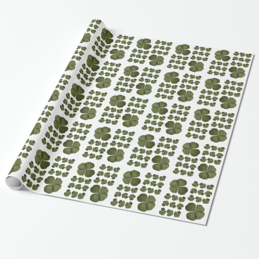 St Patrick Real 4 Leaf Clover Lucky Wrapping P Geschenkpapier (Ungerollt)