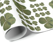 St Patrick Real 4 Leaf Clover Lucky Wrapping P Geschenkpapier (Rolleneckpunkt)