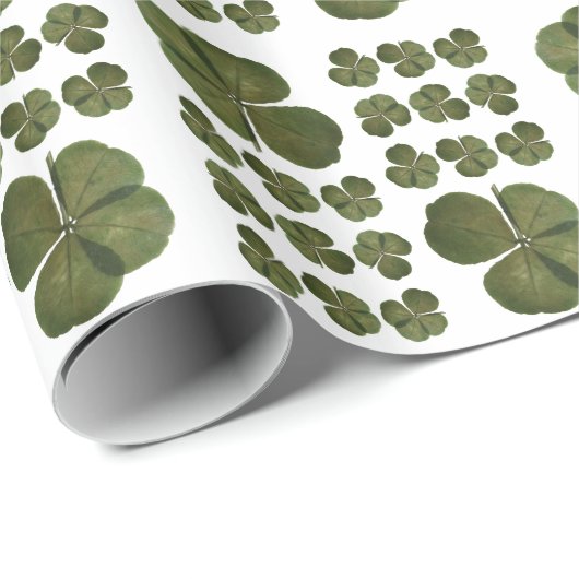 St Patrick Real 4 Leaf Clover Lucky Wrapping P Geschenkpapier (Rolleneckpunkt)