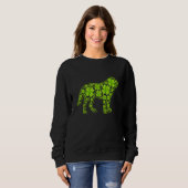 St Patrick Retro Leprechaun Bernard Dog Kleeblatt Sweatshirt (Vorne ganz)