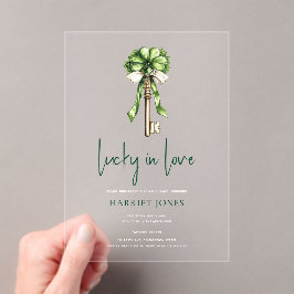 St Patrick’s Bridal Shower Gold Key & Clover Acryleinladungen