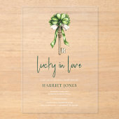 St Patrick’s Bridal Shower Gold Key & Clover Acryleinladungen (Vorderseite)