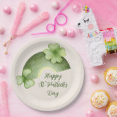 St. Patrick’s Day – Aquarell-Kleeblatt-Regenbogen Pappteller (Party)