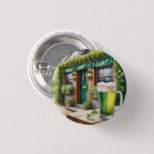 St Patrick’s Day Bar Pub Party Button (Vorne & Hinten)