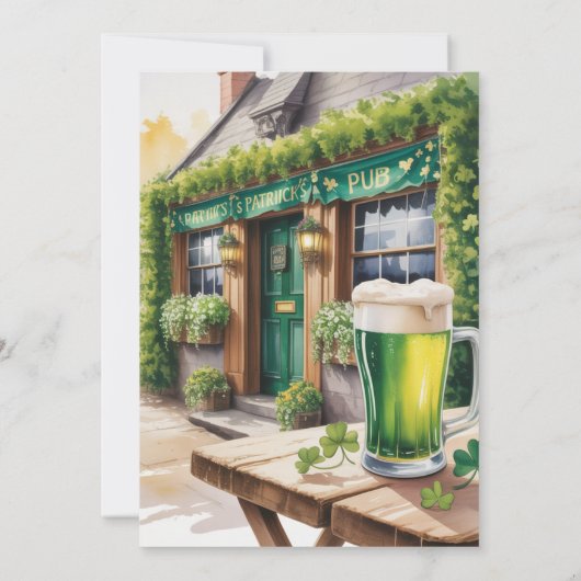 St Patrick’s Day Bar Pub Party Einladung (Rückseite)