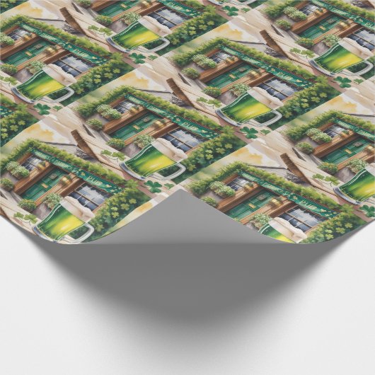 St Patrick’s Day Bar Pub Party Geschenkpapier (Ecke)
