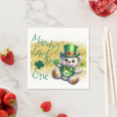 St.Patrick’s Day Bear Girl Birthday Lucky One Serviette (Beispiel)