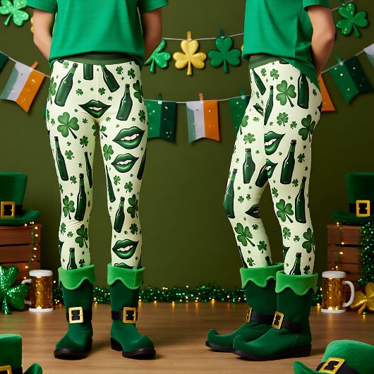 St. Patrick’s Day Beine aus Gold Leggings
