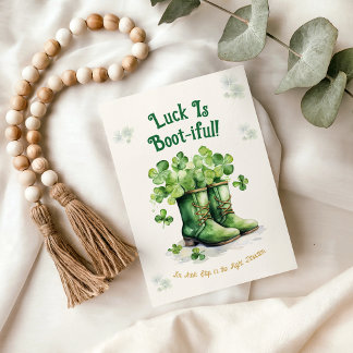 St. Patrick’s Day Boots Luck Funny Greeting Card Karte