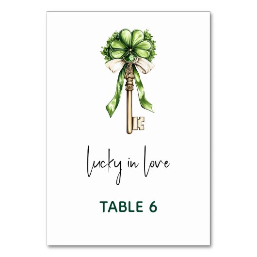 St. Patrick’s Day Bridal Shower Tischnummer (Vorderseite)