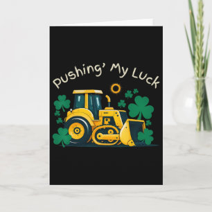 St. Patrick’s Day Bulldozer Spaß Bau Kinder Karte