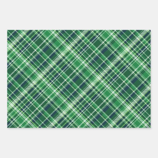 St.  Patrick’s Day Celtic Clover & Plaid Geschenkpapier Set (Vorderseite)