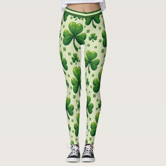 St. Patrick’s Day Clover Chaos Leggings (Vorderseite)