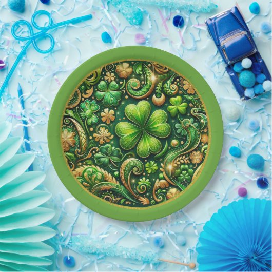 St. Patrick’s Day Clover Design  Pappteller (Party)