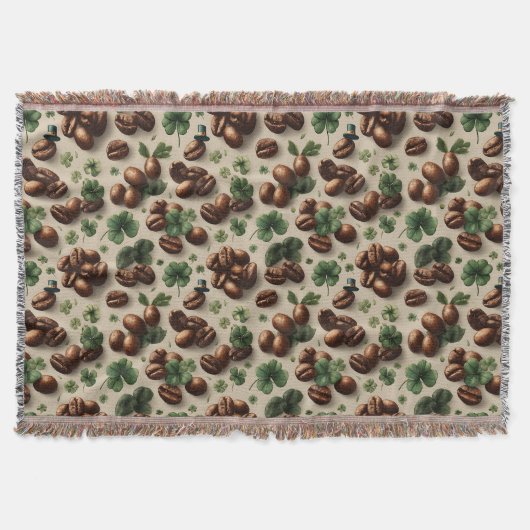 St. Patrick’s Day Coffee & Shamrock Pattern Decke (Vorderseite)