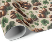 St. Patrick’s Day Coffee & Shamrock Pattern Geschenkpapier (Rolleneckpunkt)