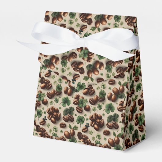 St. Patrick’s Day Coffee & Shamrock Pattern Geschenkschachtel (Vorderseite)