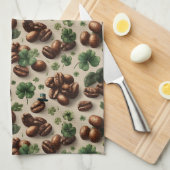St. Patrick’s Day Coffee & Shamrock Pattern Geschirrtuch (Viertel Falte)