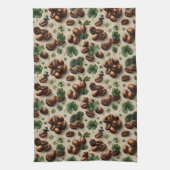 St. Patrick’s Day Coffee & Shamrock Pattern Geschirrtuch (Vertikal)