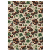 St. Patrick’s Day Coffee & Shamrock Pattern Klemmbrett (Rückseite)