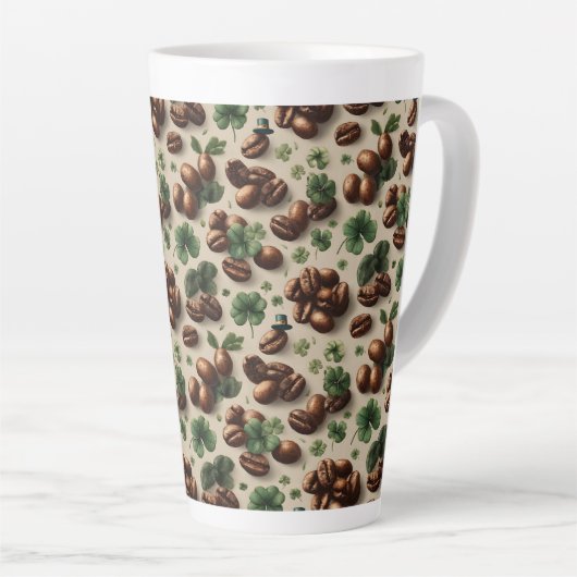St. Patrick’s Day Coffee & Shamrock Pattern Milchtasse (Rechte Ecke)