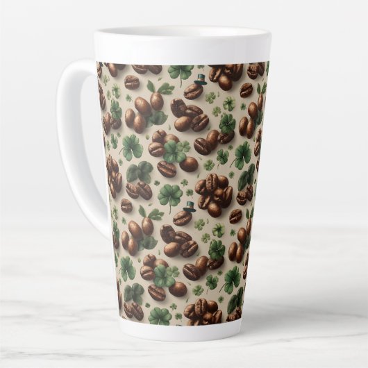 St. Patrick’s Day Coffee & Shamrock Pattern Milchtasse (Linke Ecke)