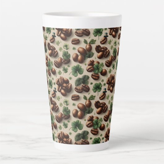 St. Patrick’s Day Coffee & Shamrock Pattern Milchtasse (Vorderseite)