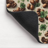 St. Patrick’s Day Coffee & Shamrock Pattern Mousepad (Ecke)