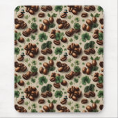 St. Patrick’s Day Coffee & Shamrock Pattern Mousepad (Vorne)