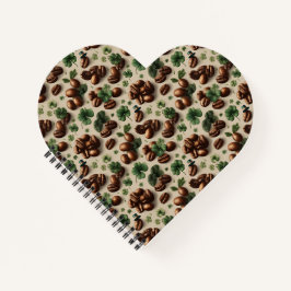 St. Patrick’s Day Coffee & Shamrock Pattern Notizblock